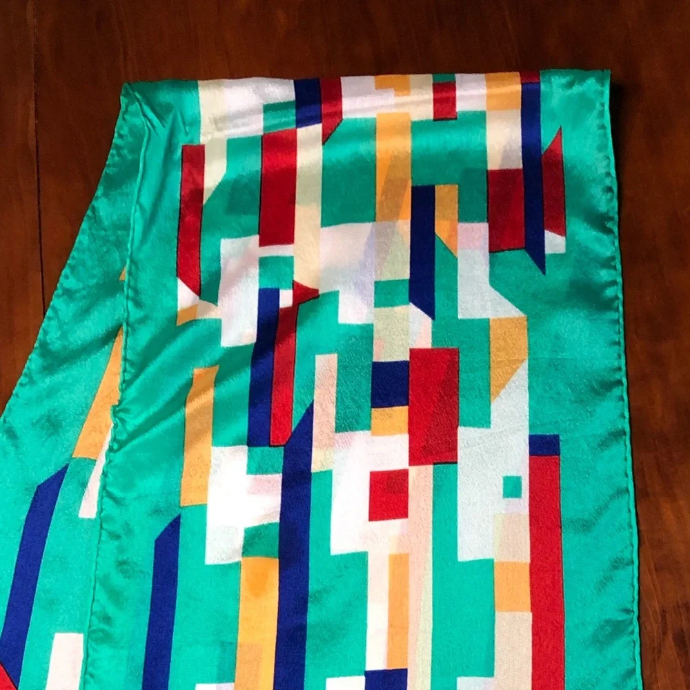 80’s Vintage Silk Turquoise Scarf